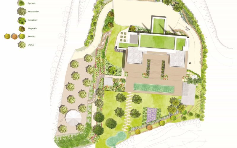 Plan de jardins réalisé par le bureau d'étude de DécoJardins, paysagiste dans le Var