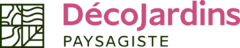 Logo horizontal vert et fuchsia de DécoJardins